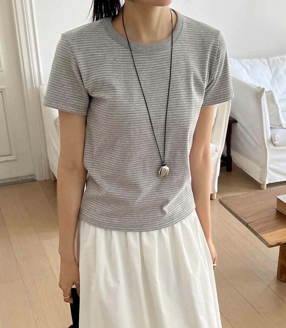 [새상품] 98도씨 스판 스트라이프 반팔 상품이미지1