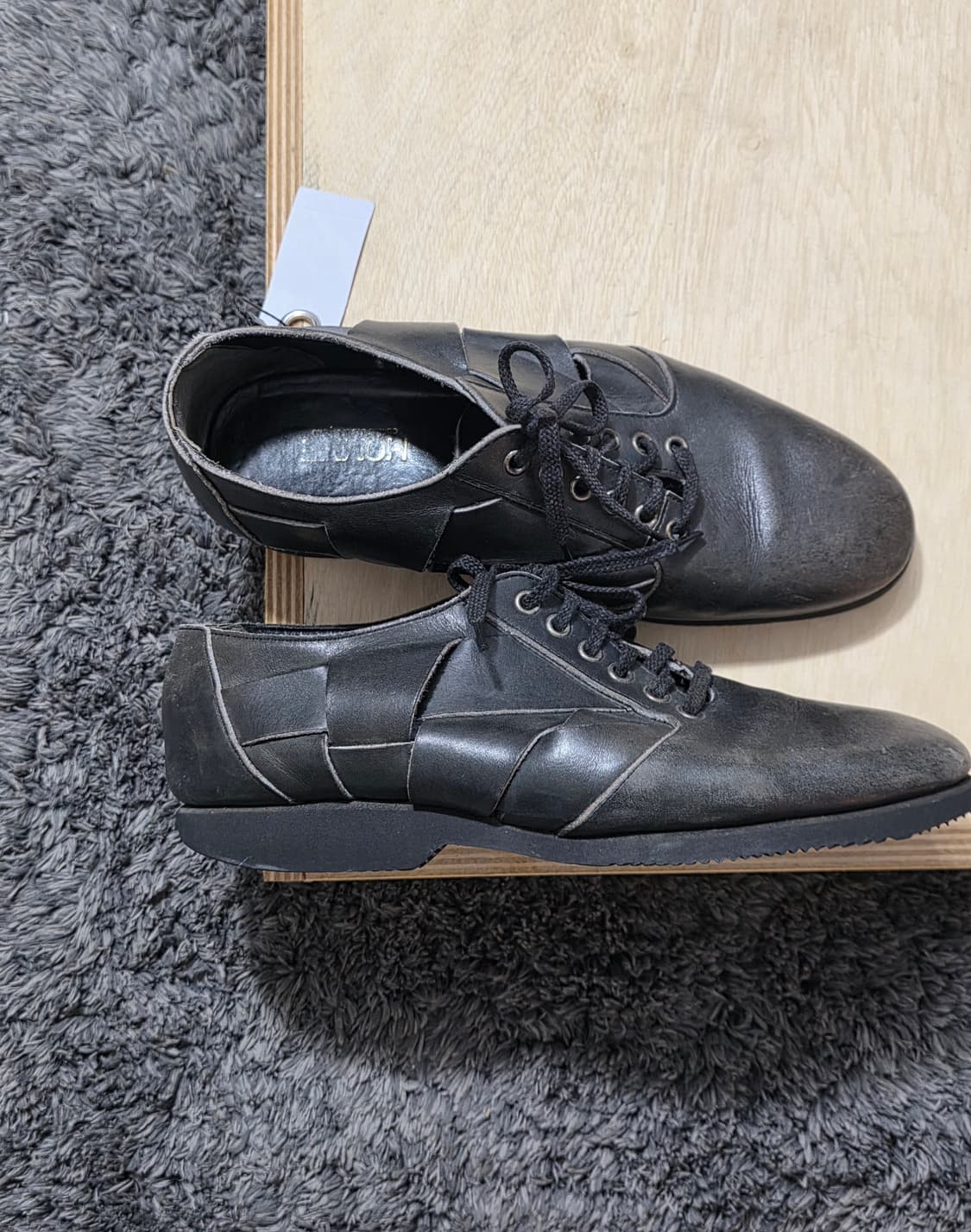 80s CDGH Woven leather lace-up shoes 상품이미지4