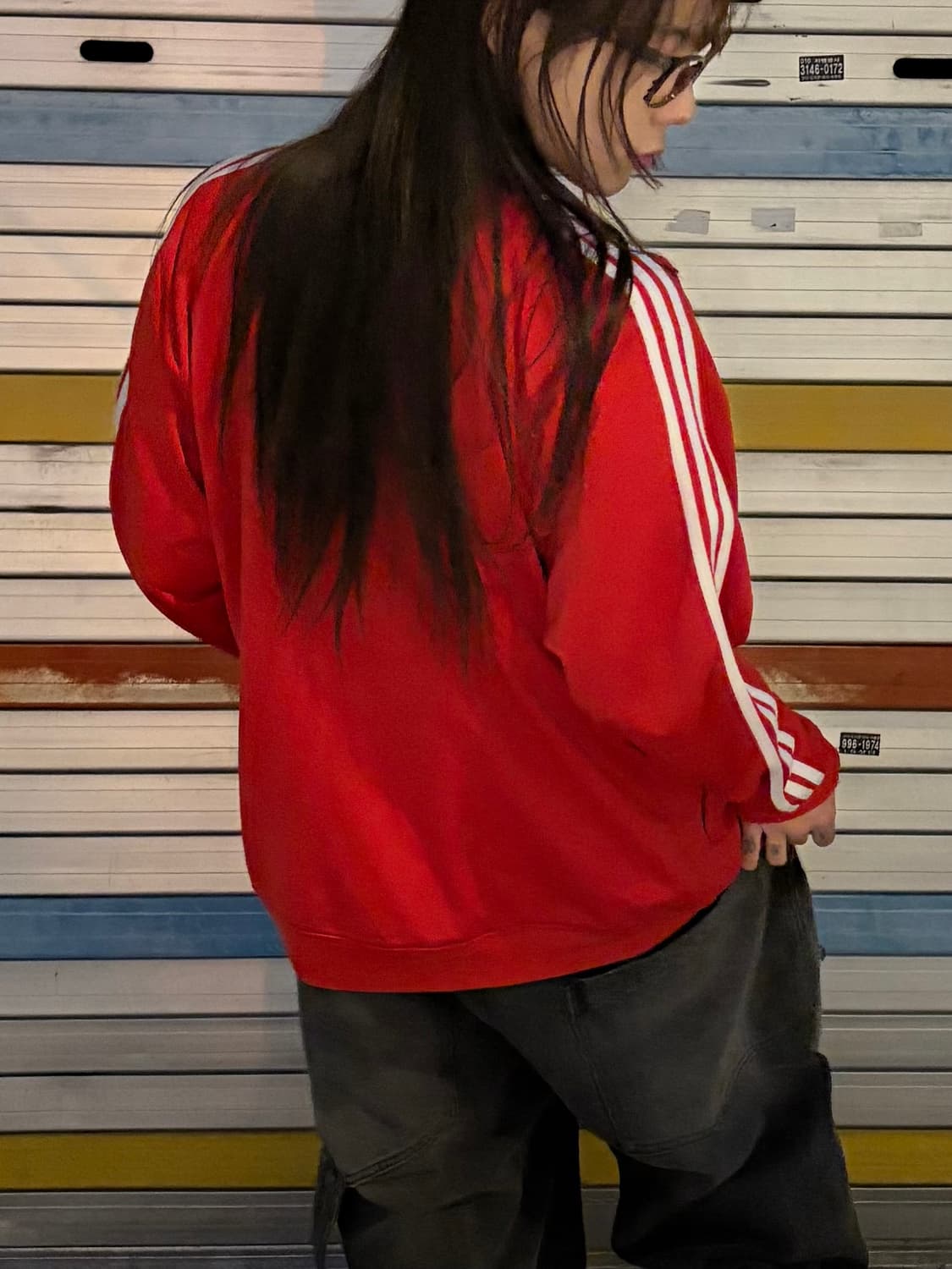 90s ADIDAS 올드스쿨 필라델피아 레드 져지 트랙탑 상품이미지3