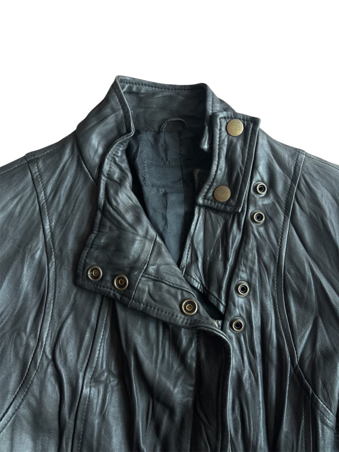 [램스킨] 빈티지 링클 양가죽 슬림 레더 자켓 상품이미지3