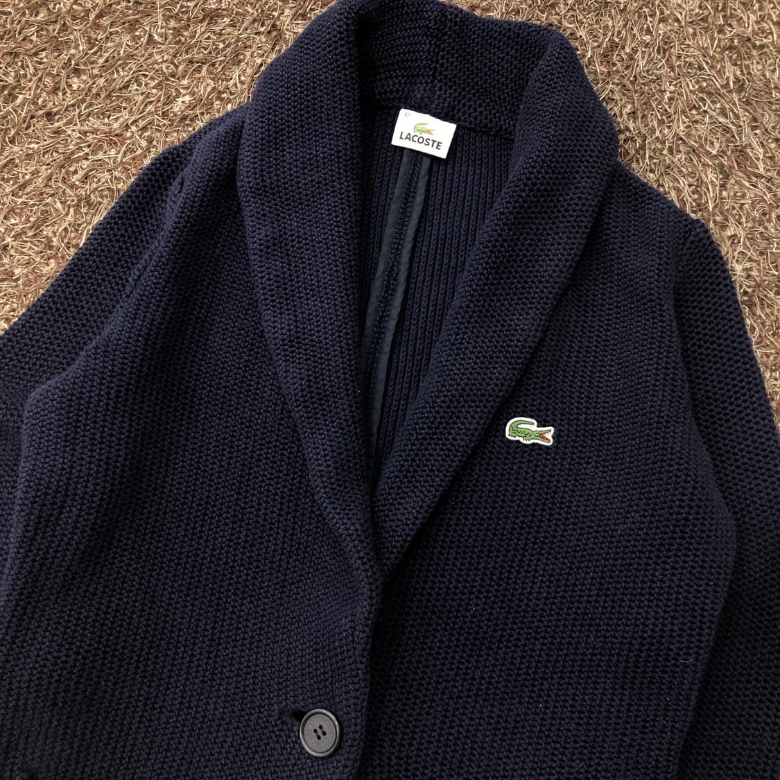 42 라코스테 네이비 니트 숄카라 가디건 95-100 상품이미지2