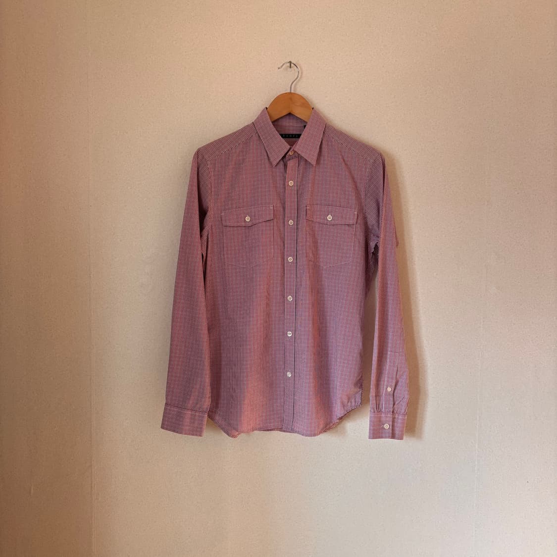 띠어리 S 캐주얼 체크 셔츠 남방 슬림 실루엣 상품이미지1