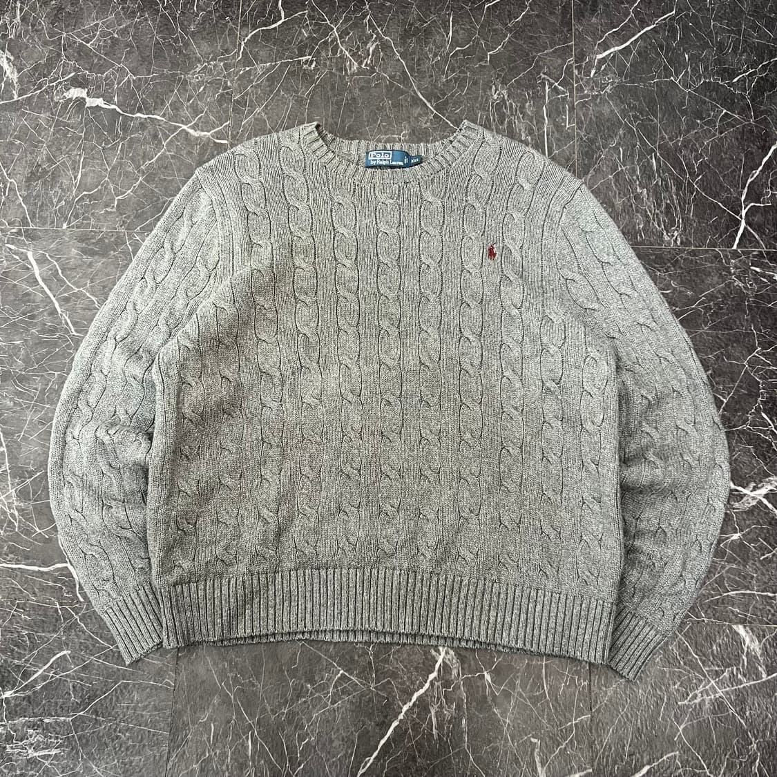 폴로랄프로렌 포니 그레이 오버사이즈 꽈배기 니트 상품이미지1