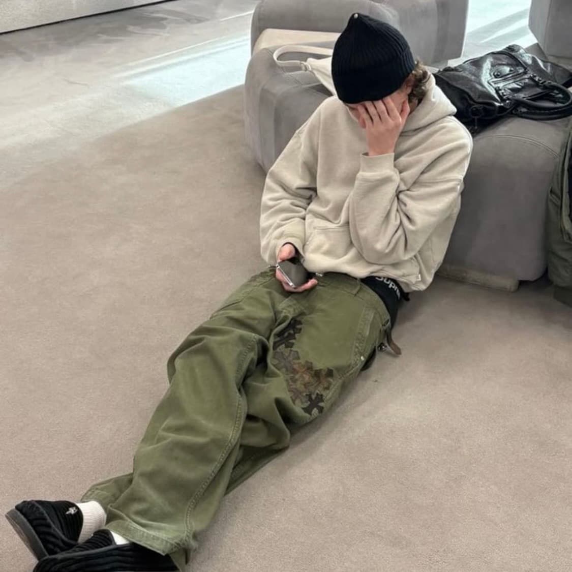 [M] 90s 빈티지 러셀 후드집업 베이지 상품이미지4