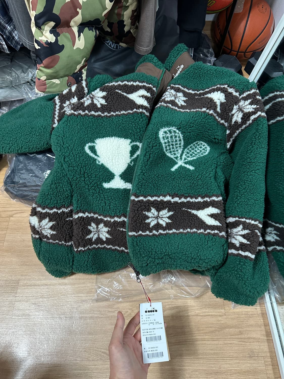 디아도라 모르비 패턴 플리스 자켓 XL 새상품 상품이미지8