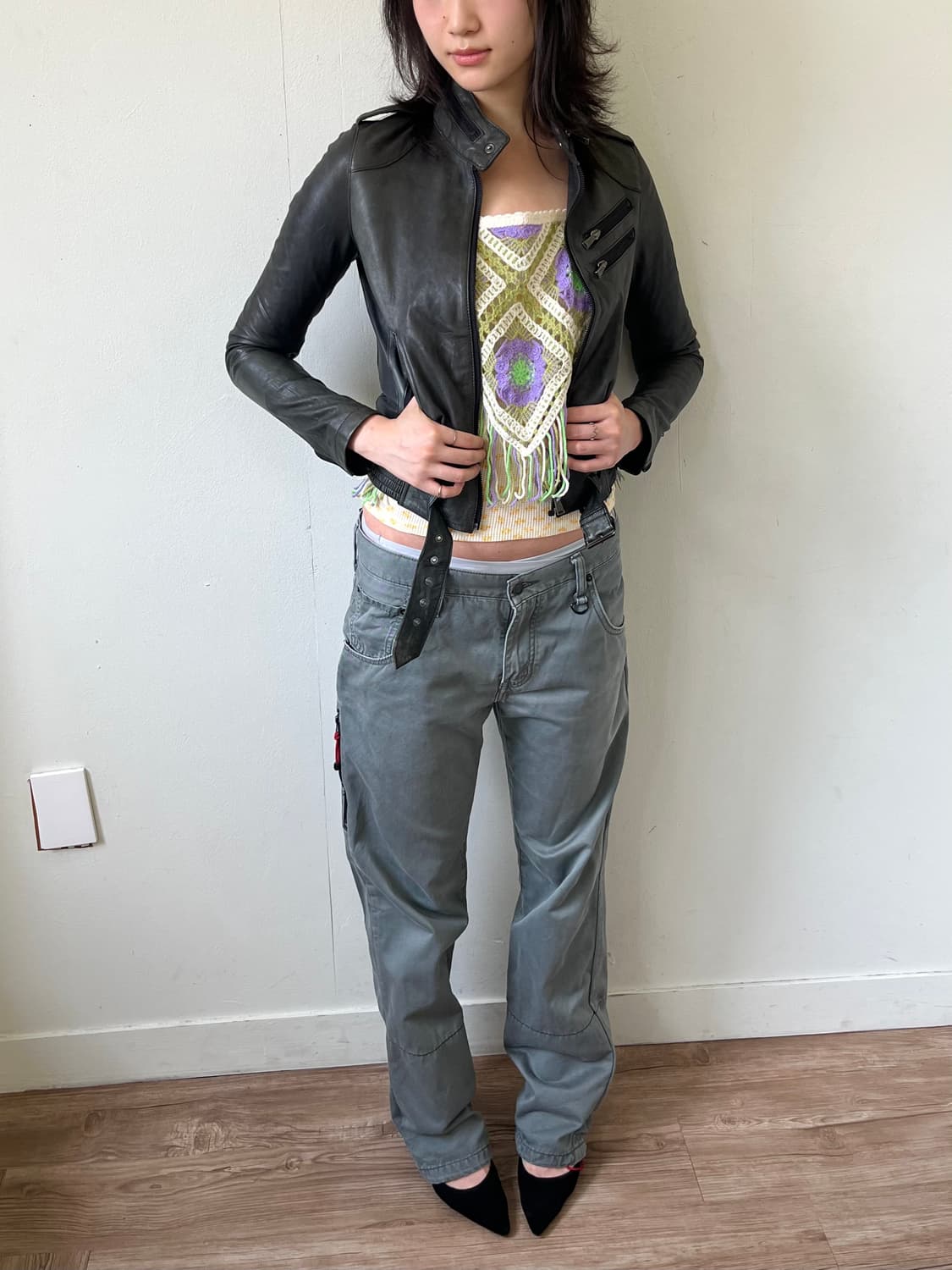 Moussy 카키그레이 라이더 자켓 상품이미지7