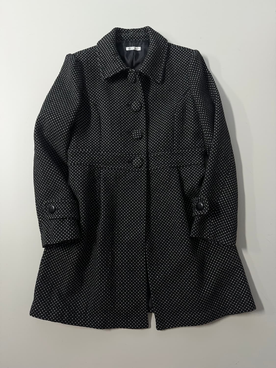 미니 도트 패턴 울 블렌디트 코트 상품이미지1