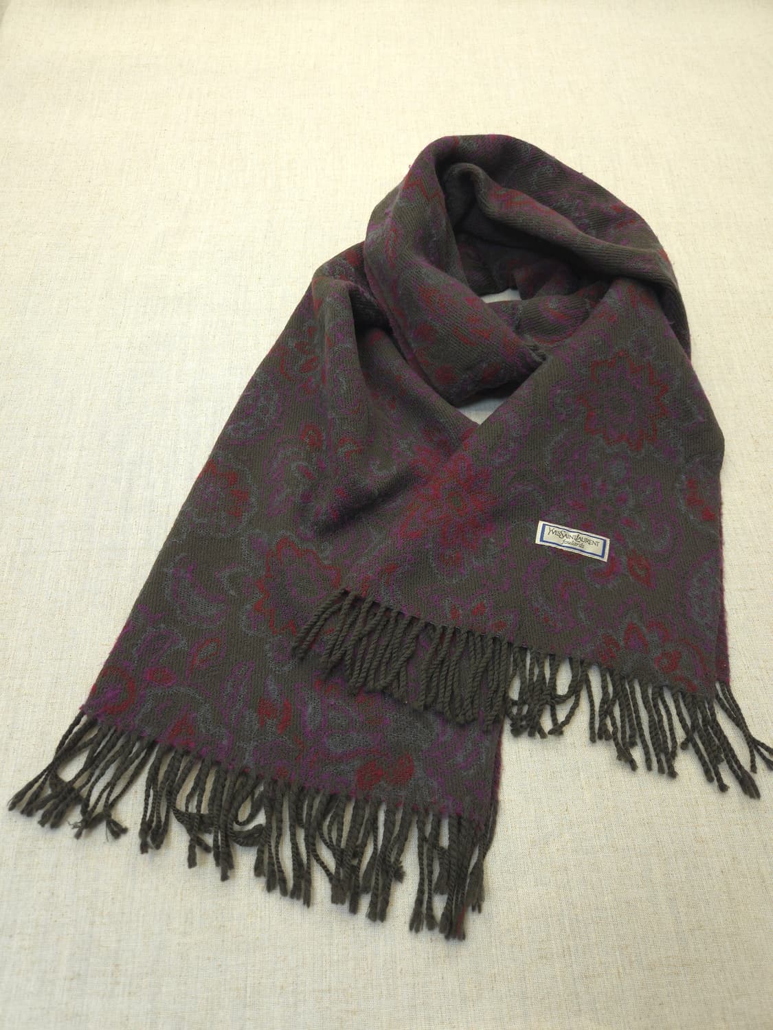 입생로랑 페이즐리 울 머플러 브라운 상품이미지1