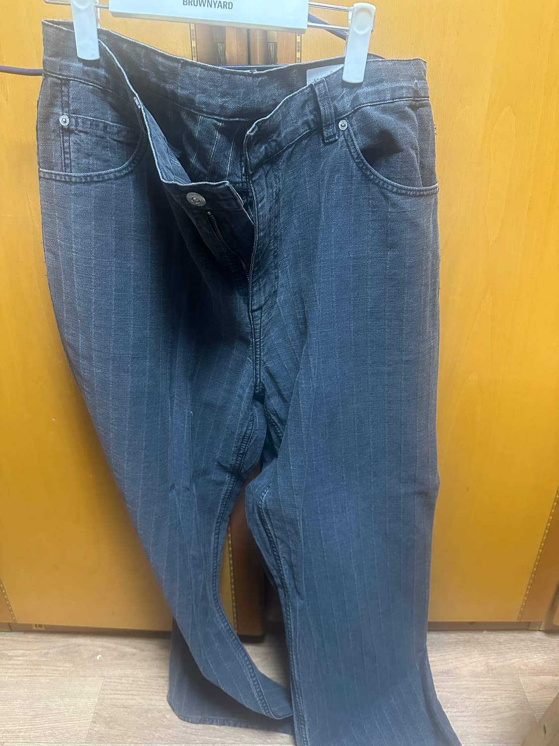 아워레가시 워시드 스트라이프 그레이 토리노팬츠 상품이미지1