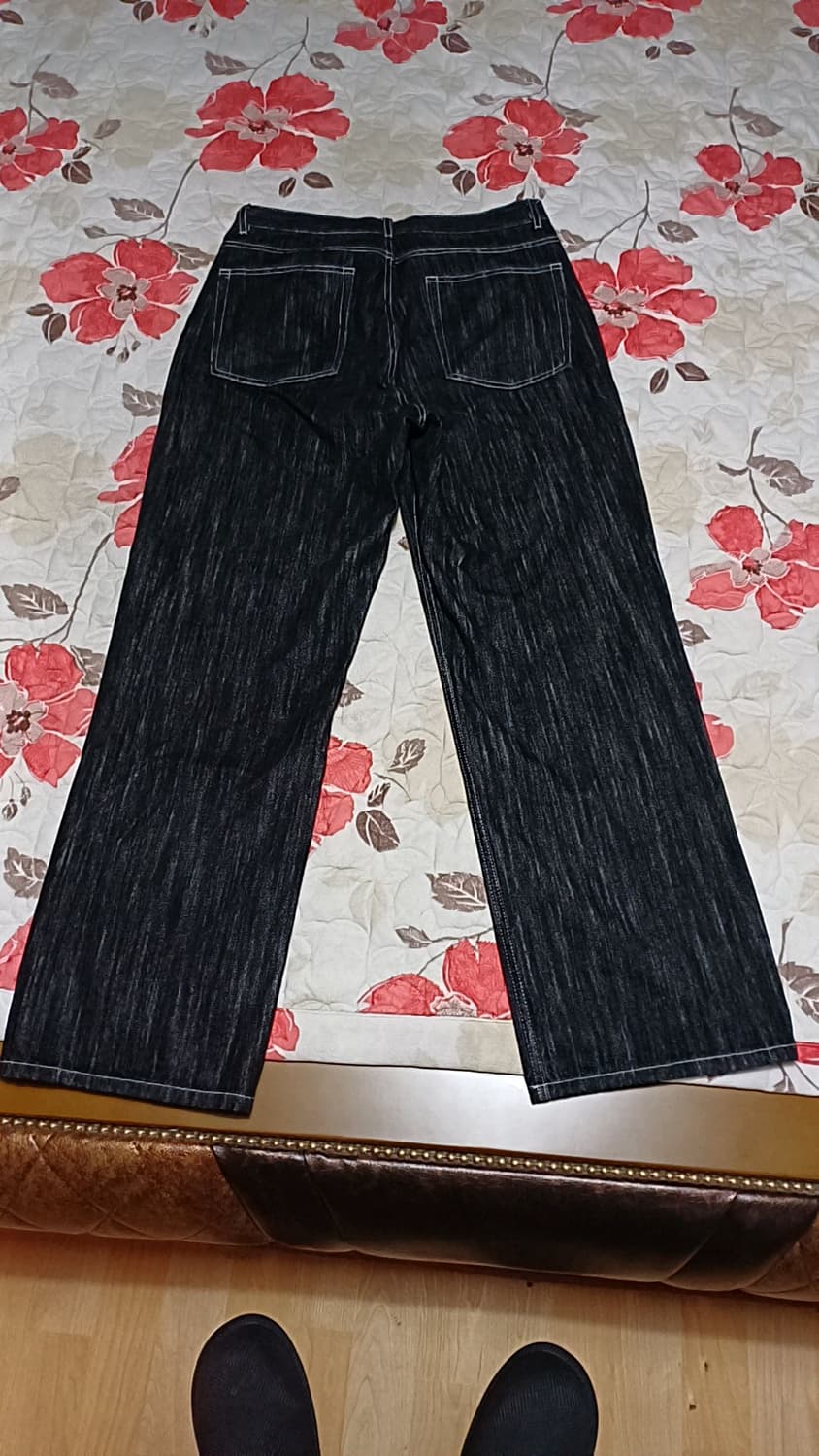 데이 와이드블랙팬츠 31인치 기장110 상품이미지4