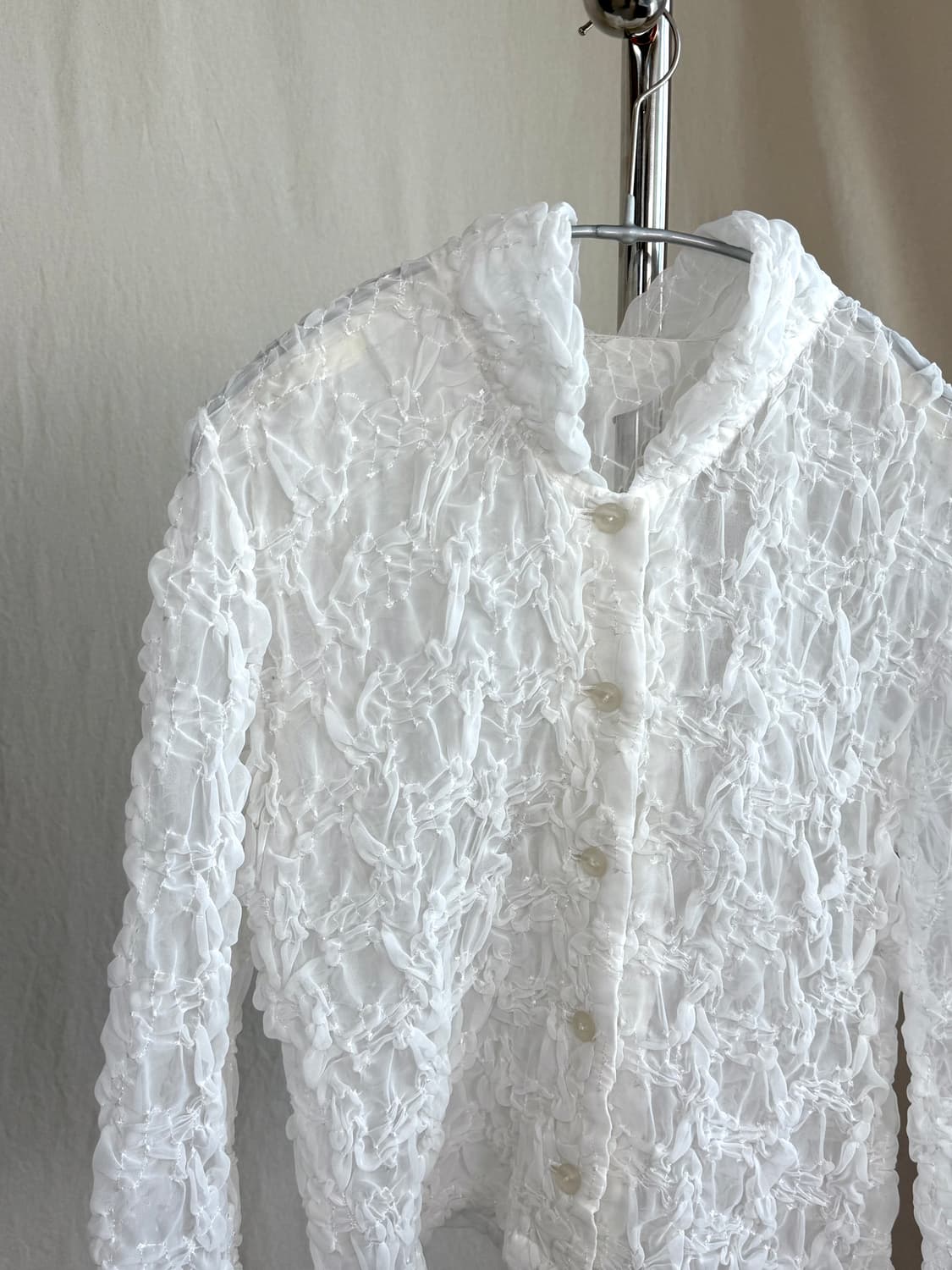 링클 시스루 블라우스 상품이미지2