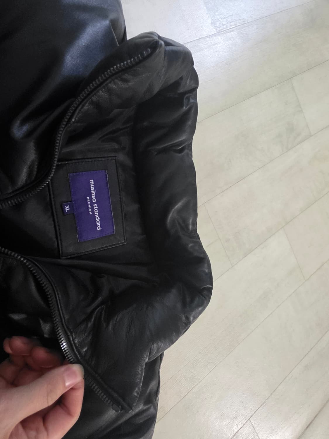 무신사스탠다드 램스킨 푸퍼 패딩 다운 xl 상품이미지1