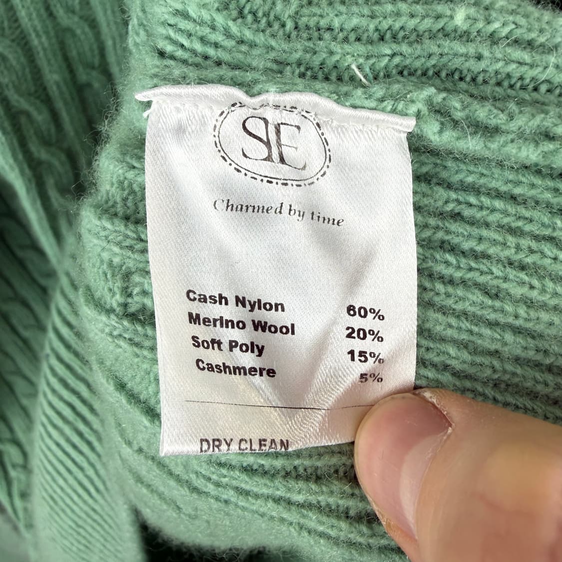 F) 시엔느 클래식 하프집업 케이블 니트 민트그린 상품이미지5