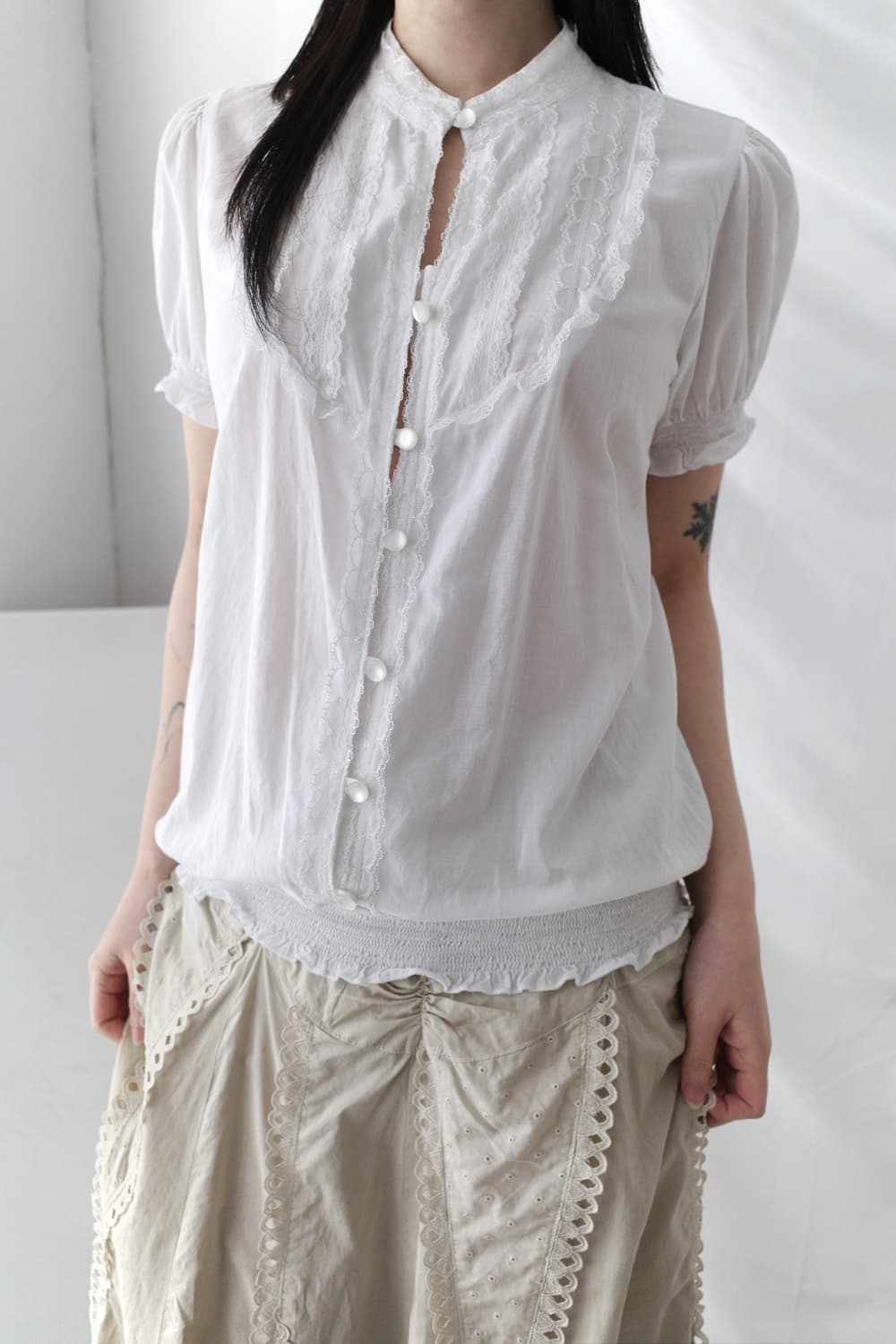 lace half blouse 상품이미지4