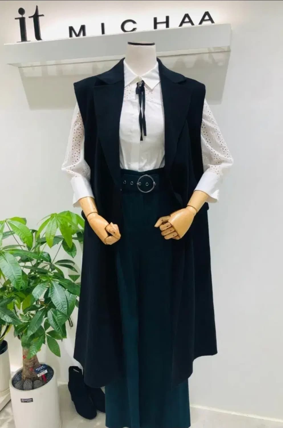 여성 free 잇미샤 캐시미어 롱 베스트 상품이미지2