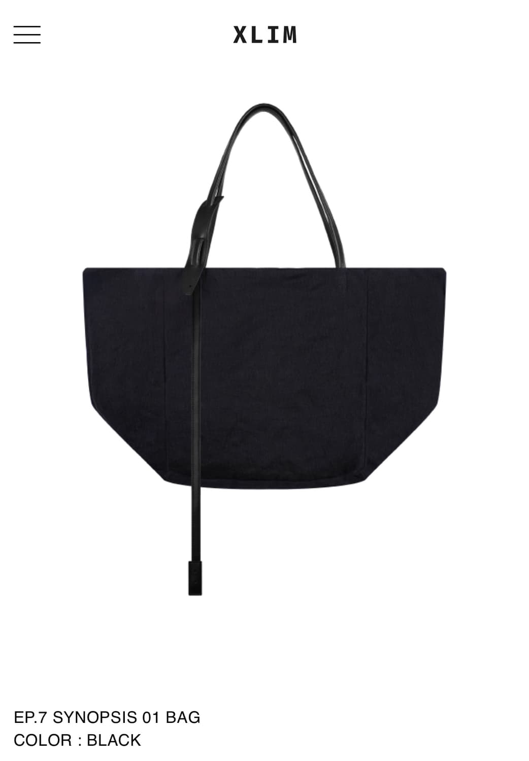XLIM EP.7 SYNOPSIS 01 BAG 블랙 상품이미지1