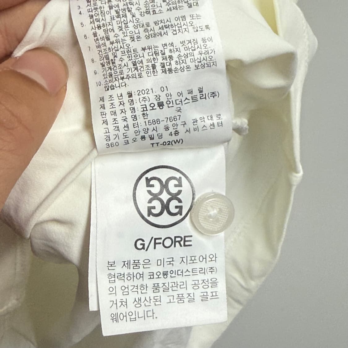 G/FORE 코오롱 지포어 골프웨어 반팔 카라티 아이보리 M 상품이미지4
