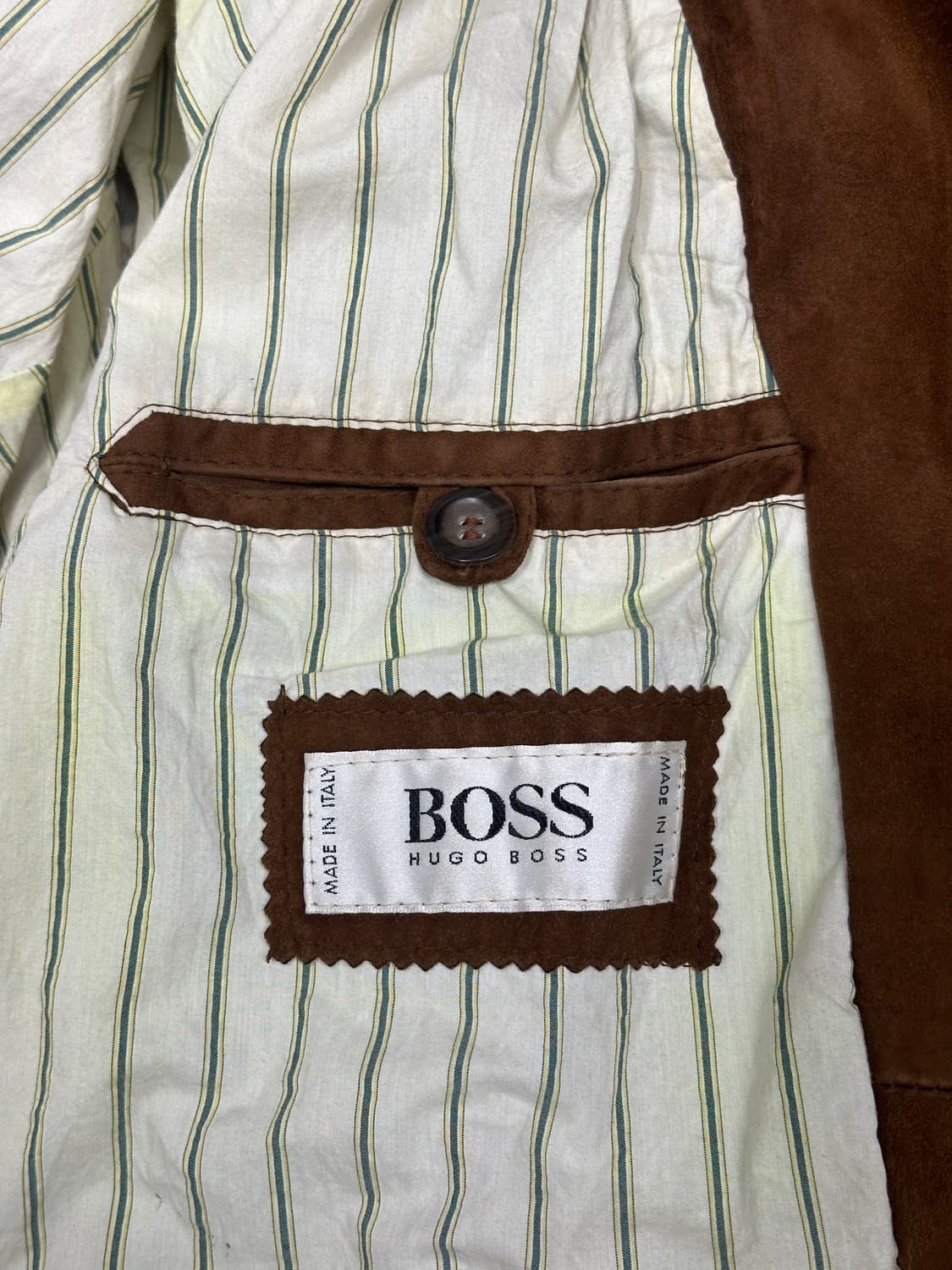 90s HUGO BOSS 스웨이드 레더 자켓 XL 상품이미지7