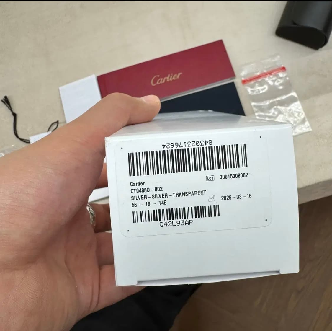 새상품)까르띠에 무테안경 CT0488O-002실버 풀구성 상품이미지7