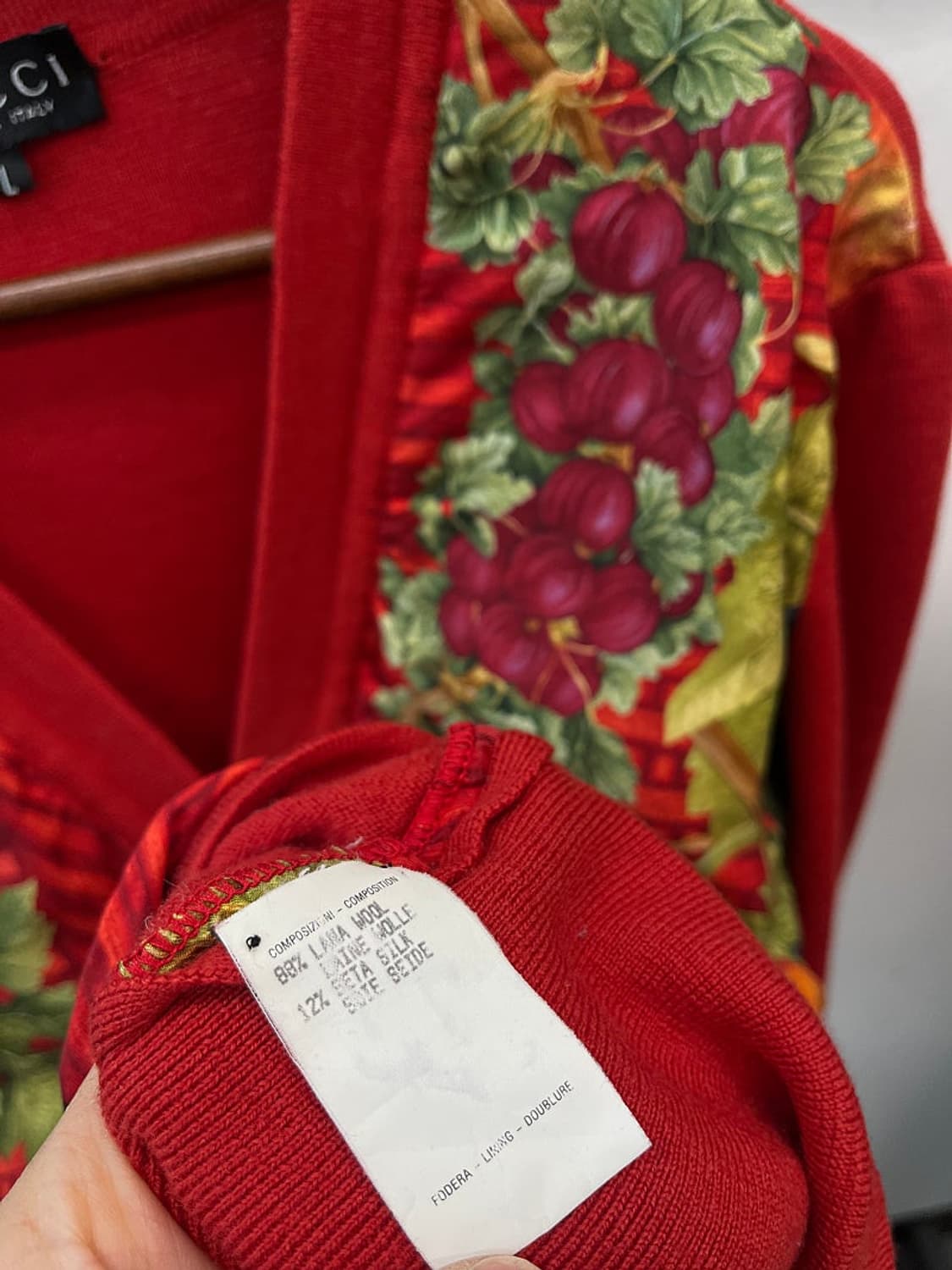 여) 구찌 90s 금장 후르츠 가디건  상품이미지6