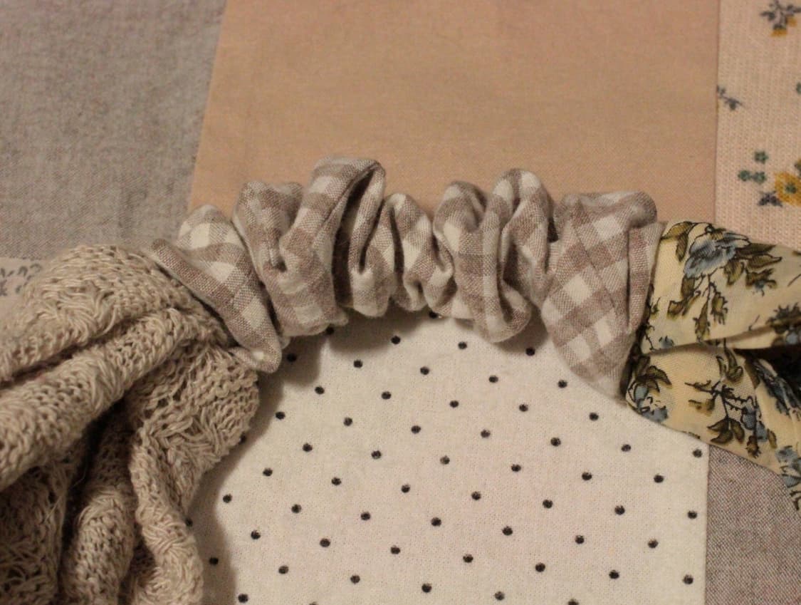 핸드메이드 베이지니트 크로스 헤어밴드 상품이미지3