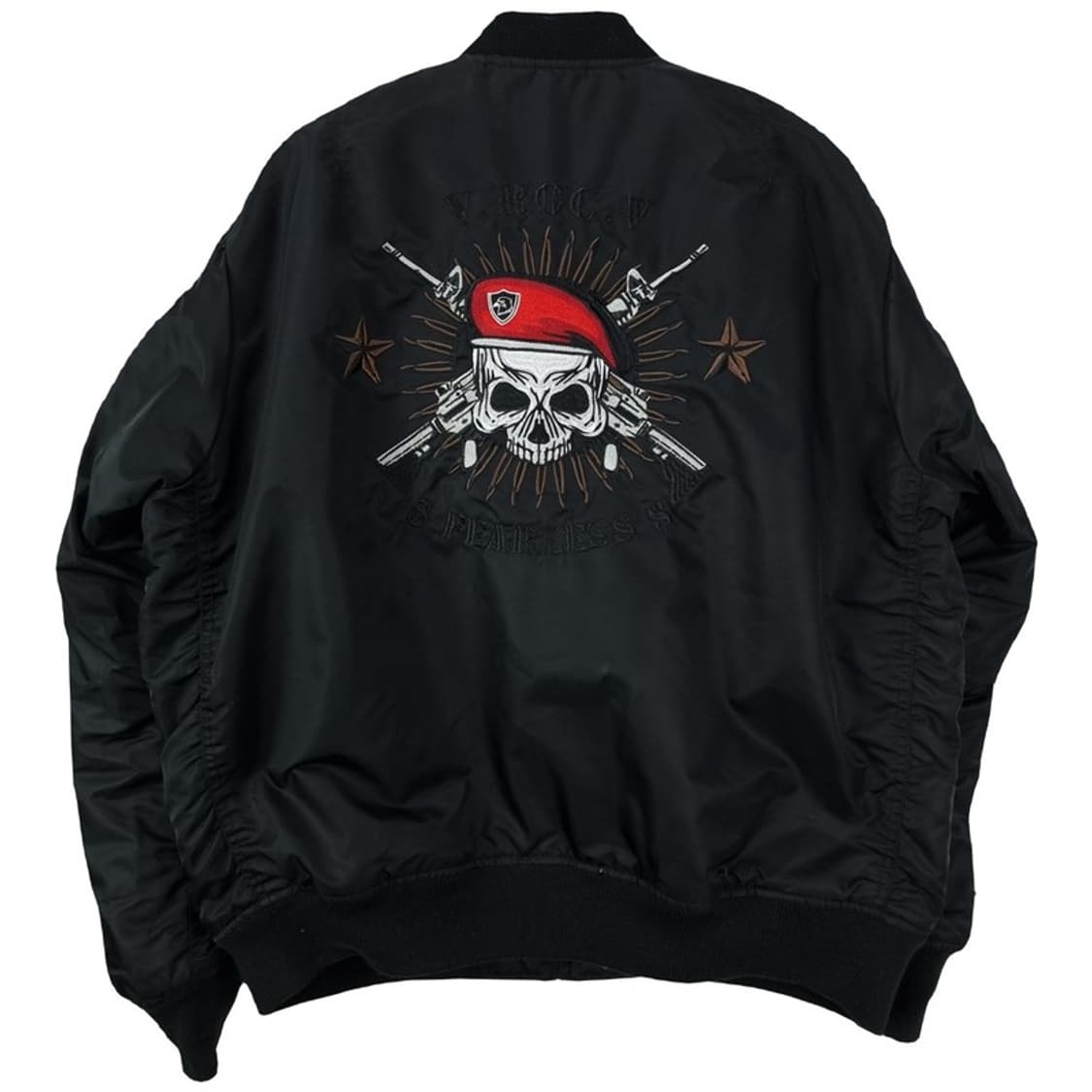 [빈티지] 해골 스컬 자수 수베니어 MA-1 봄버 자켓 블랙 M18474 상품이미지3