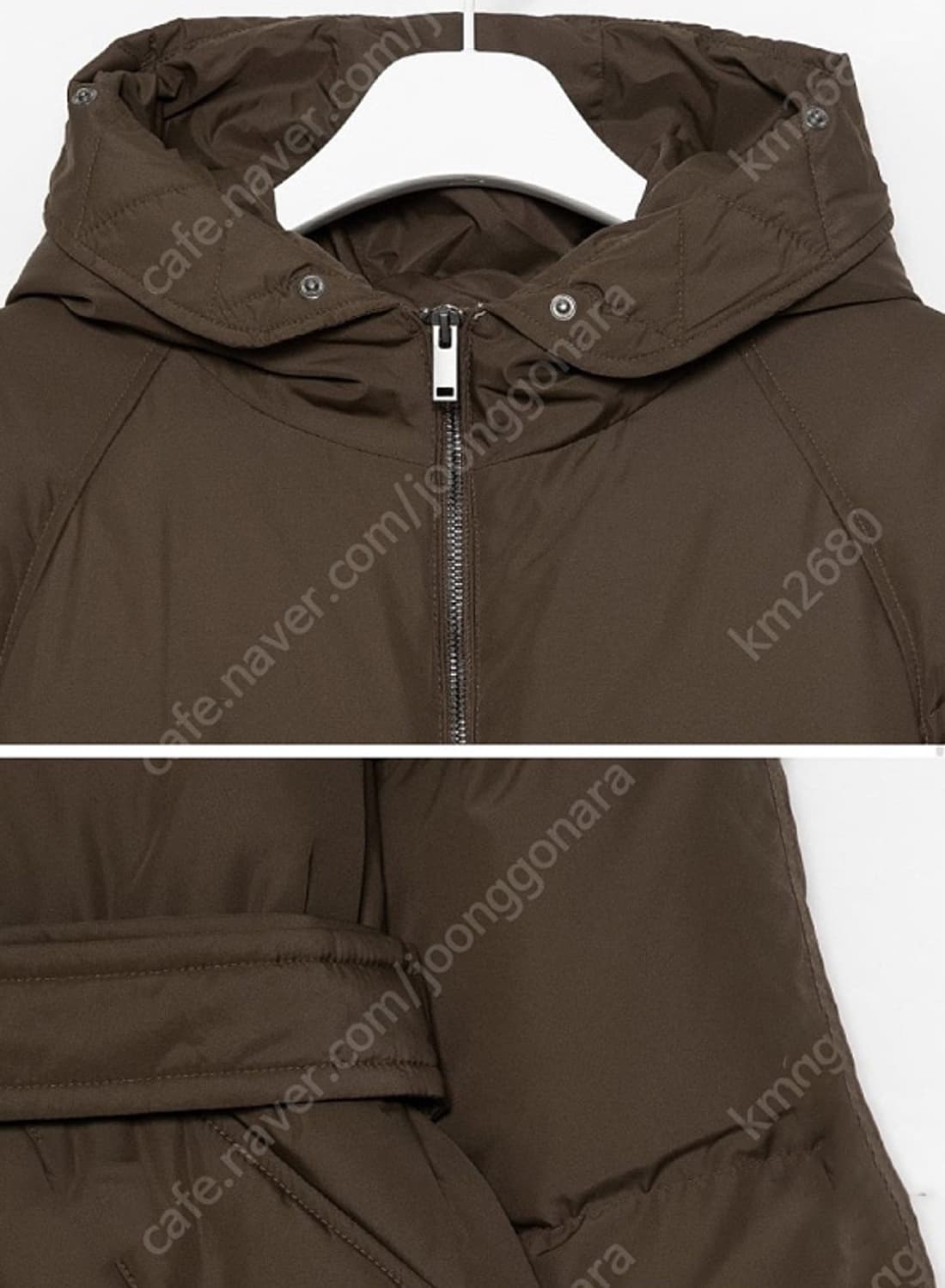 새상품) 라쿤 롱패딩 (줄포함) (실물털풍성) 블랙/브라운 상품이미지5