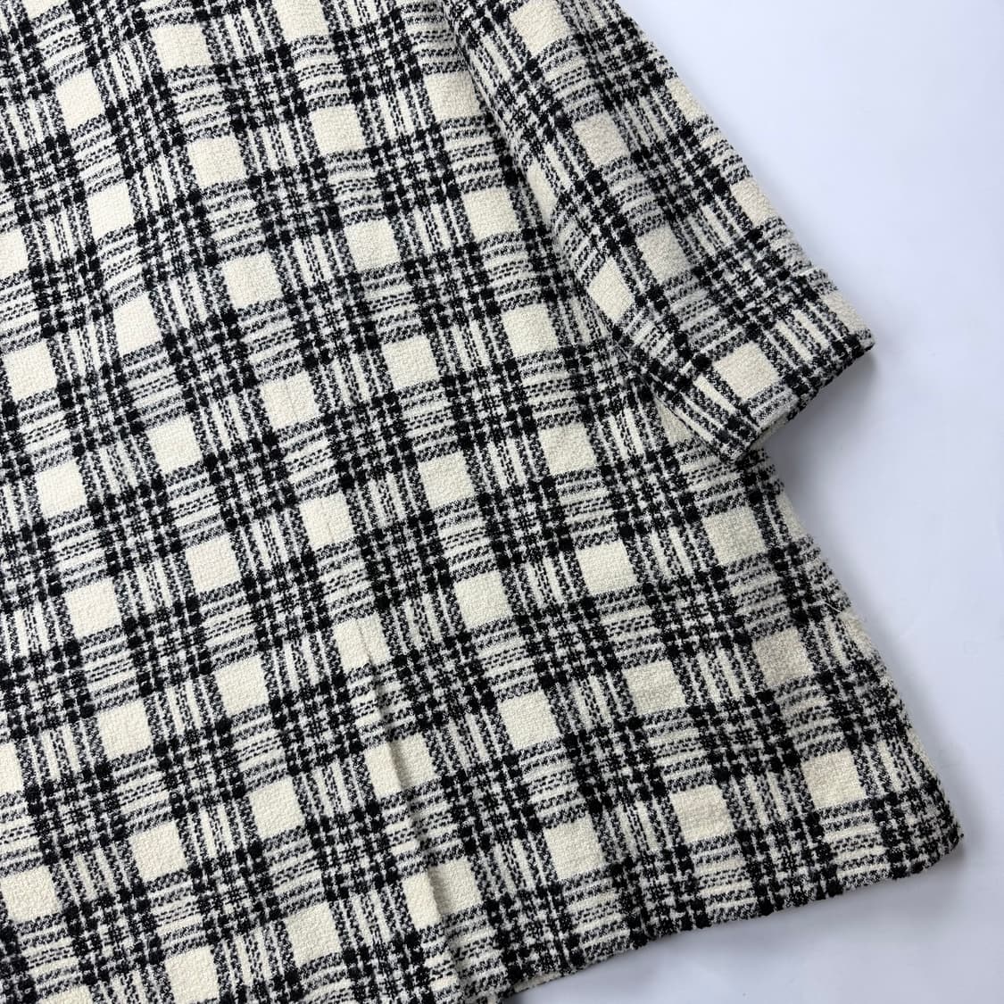 90s Liz Claiborne 울 체크 트위드 코트 상품이미지10