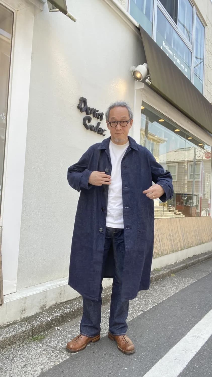 [40]본쿠라 Denim Cellar 데님 스텐 컬러 코트 상품이미지3