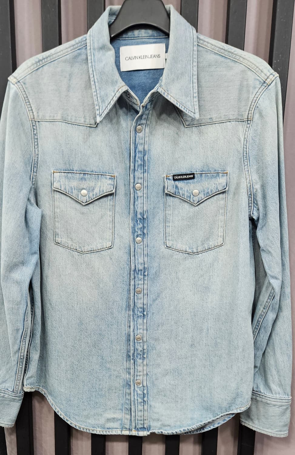 캘빈클라인 워싱 데님 셔츠 남방 M 상품이미지1