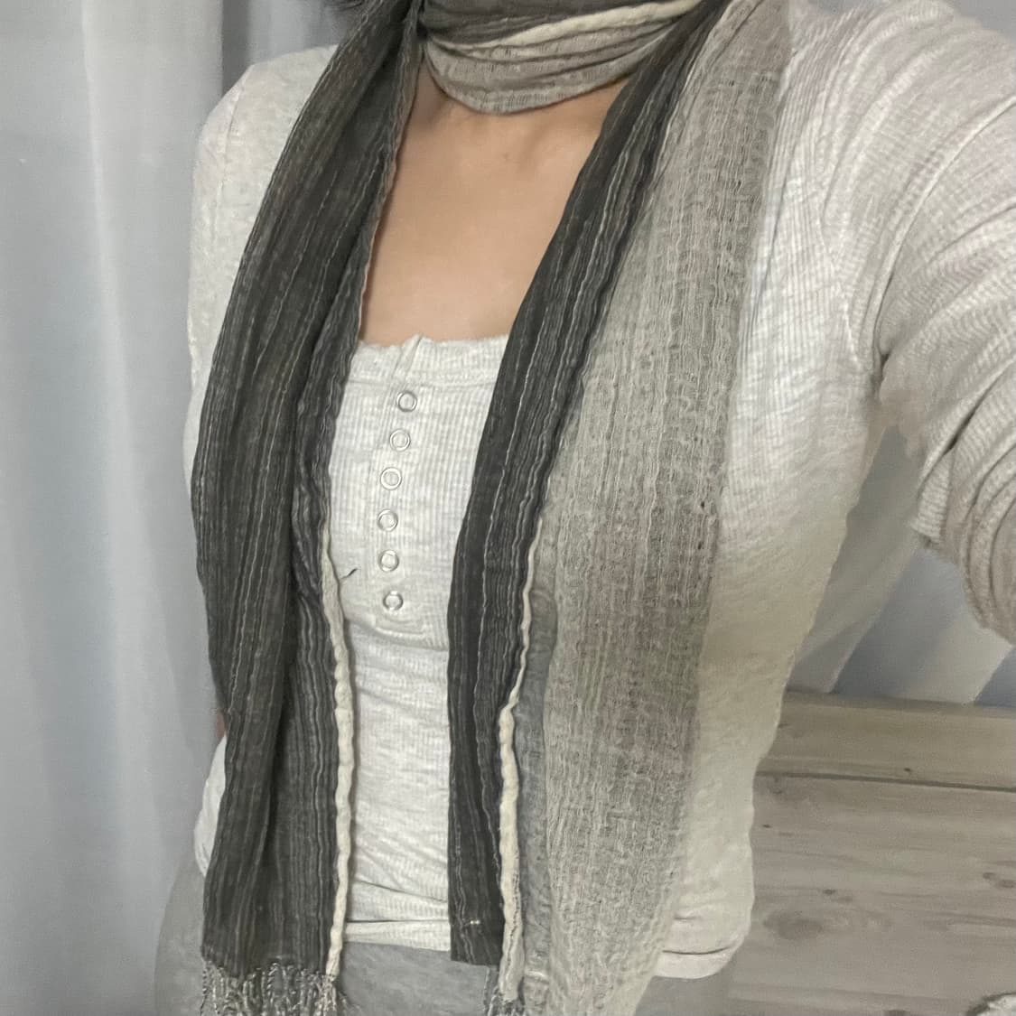 빈티지 레이어드 그런지 머플러 상품이미지5