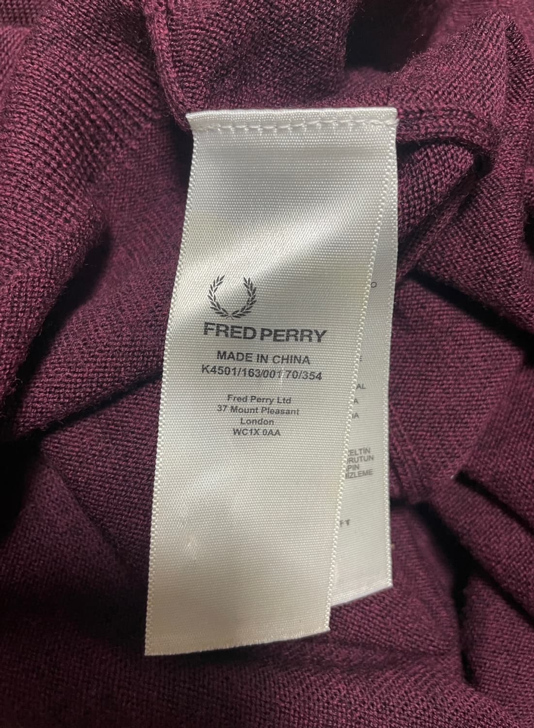 프레드페리 니트 티셔츠 상품이미지10