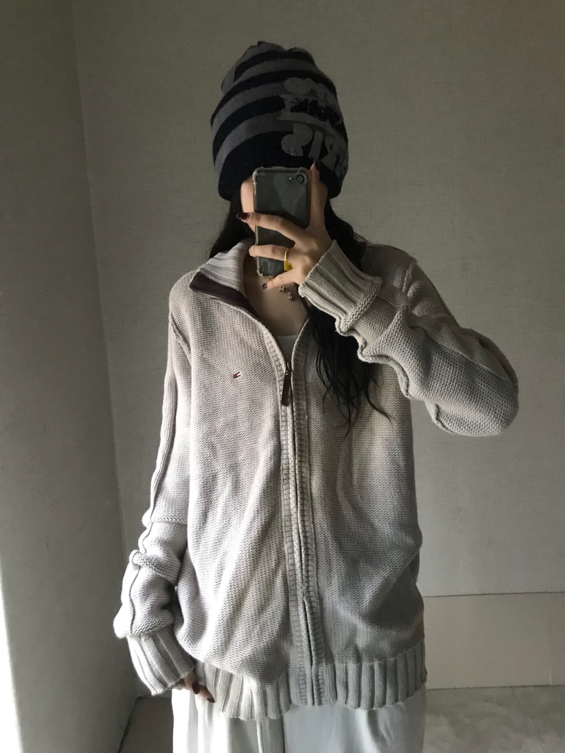 타미힐피거 오트밀 니트집업 상품이미지5