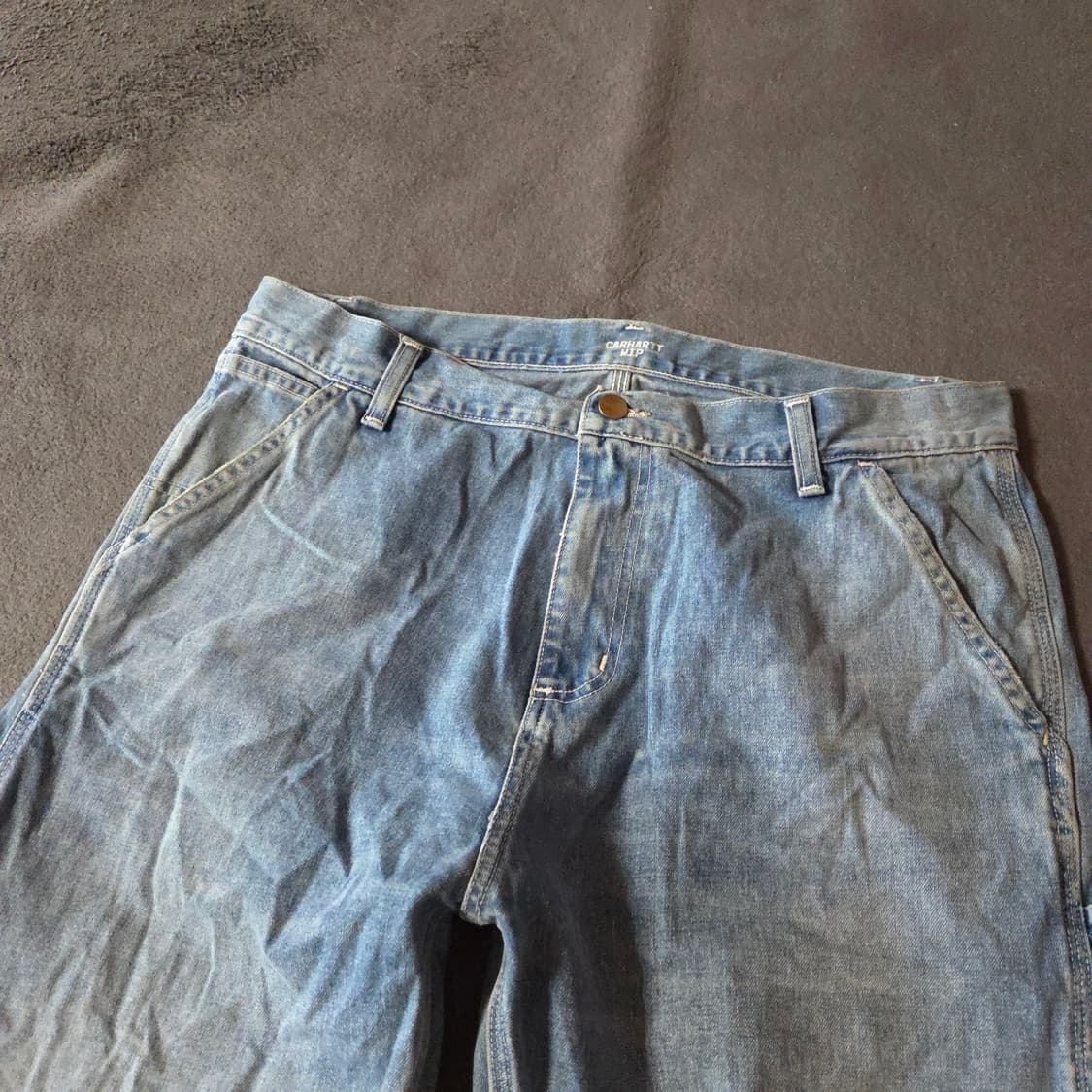 칼하트 wip 럭 싱글 니 카펜터 데님 팬츠 32 (34-36인치) 상품이미지5
