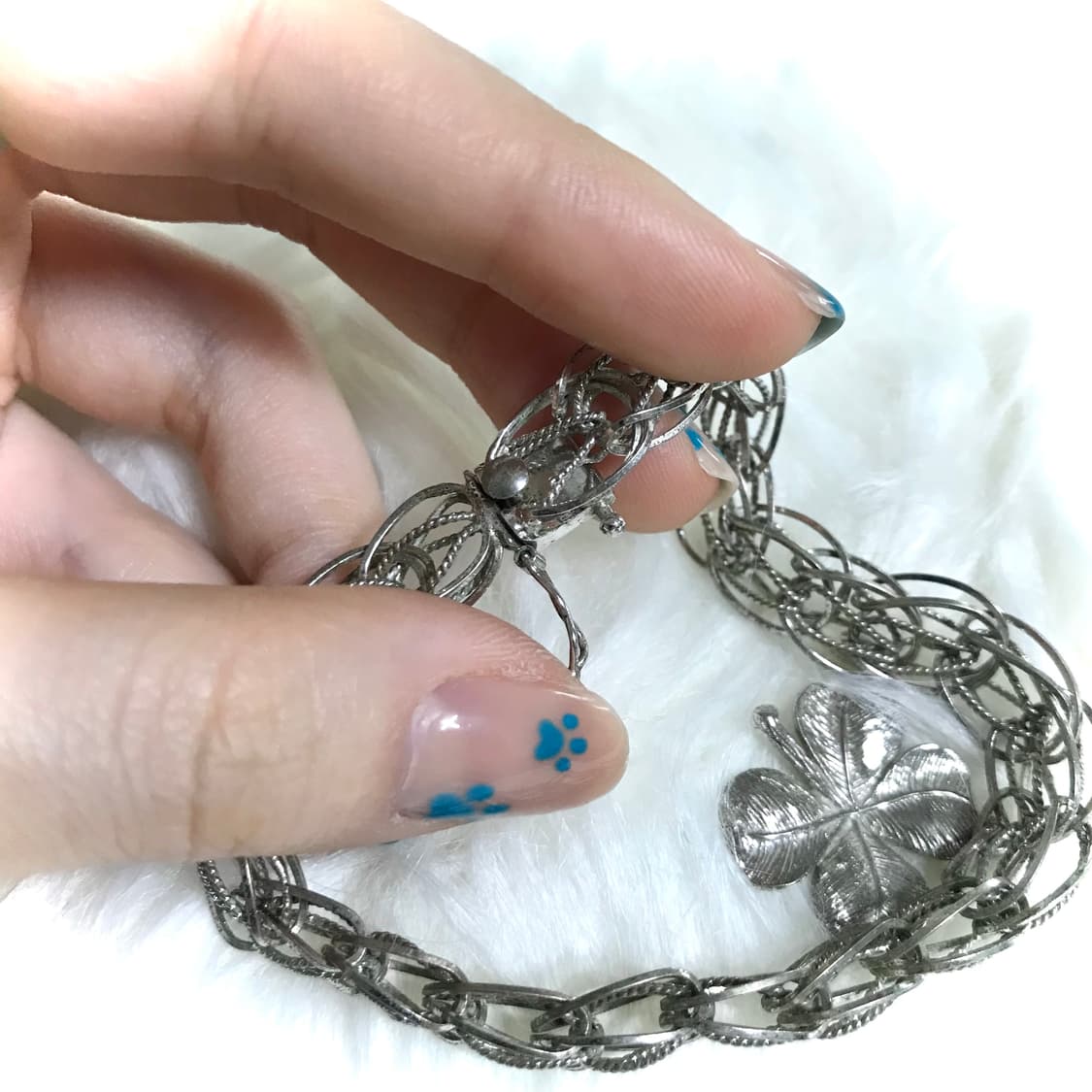 빈티지 네잎클로버 체인 팔찌 상품이미지4