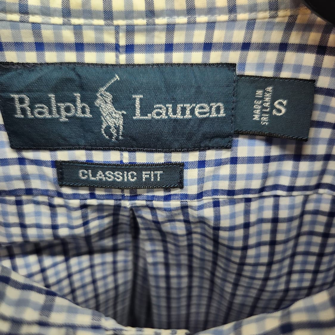 폴로랄프로렌 로고자수 체크 반팔셔츠 S(L) 상품이미지5