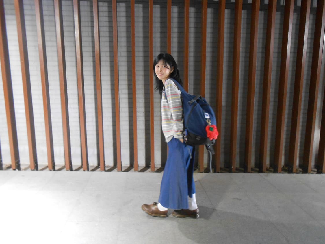 데님 배색 플레어 롱 스커트 상품이미지4