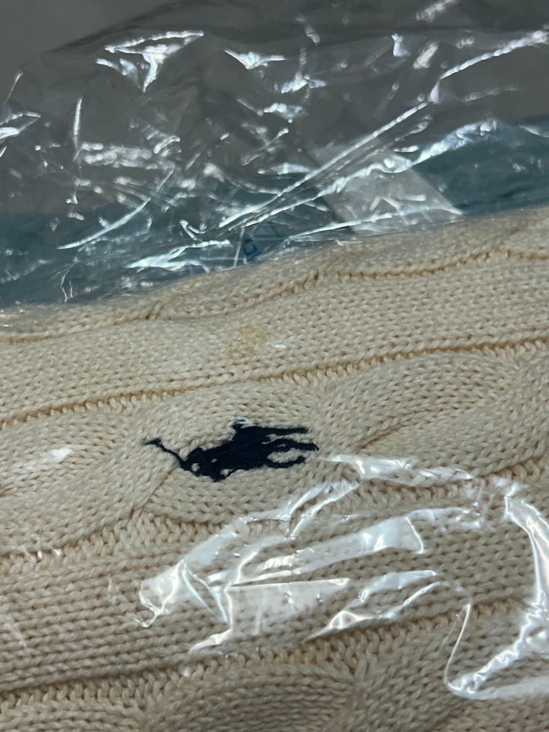 폴로 케이블 반집업 니트 아이보리 상품이미지3