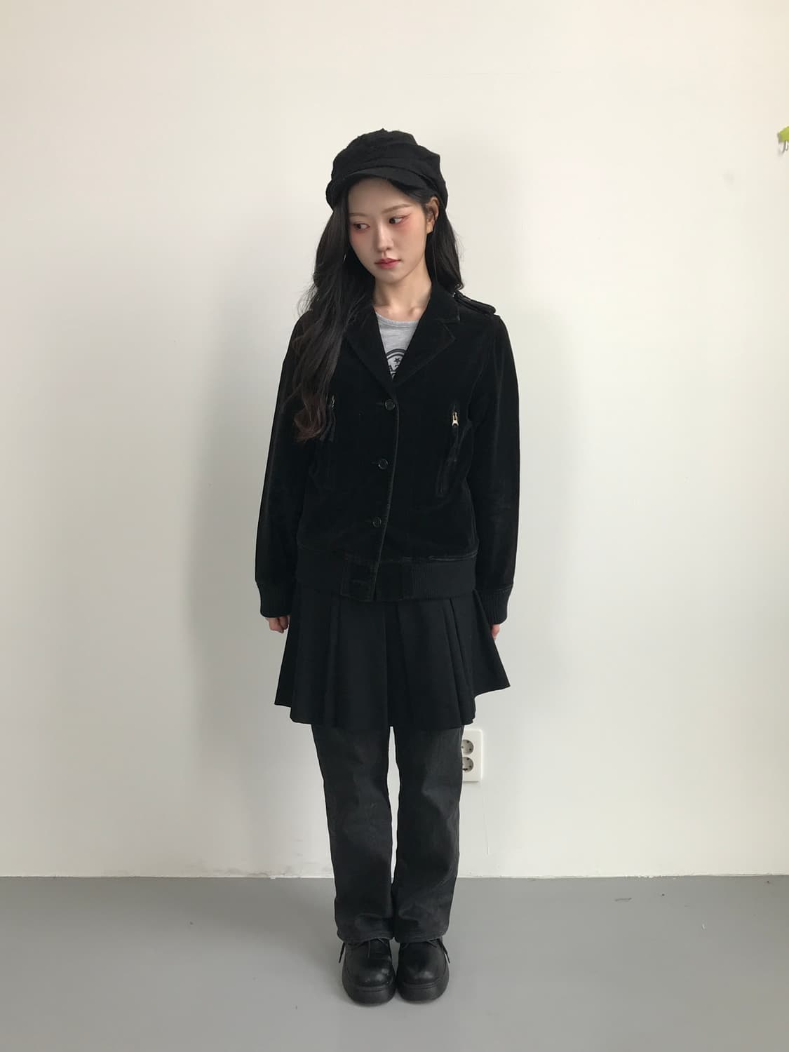 JEANASIS Black Velvet Short Jacket 상품이미지1