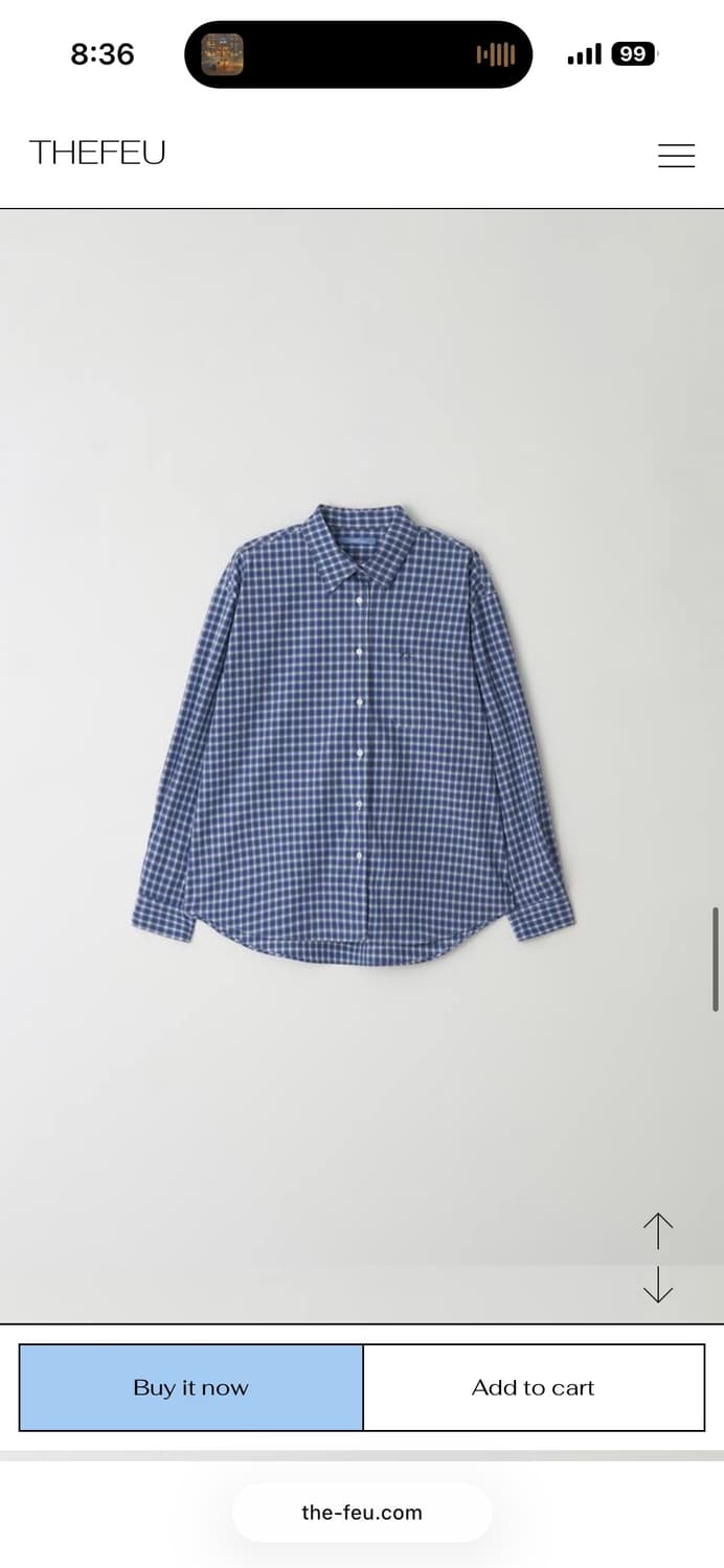 thefeu pocket check shirt(blue) 상품이미지2