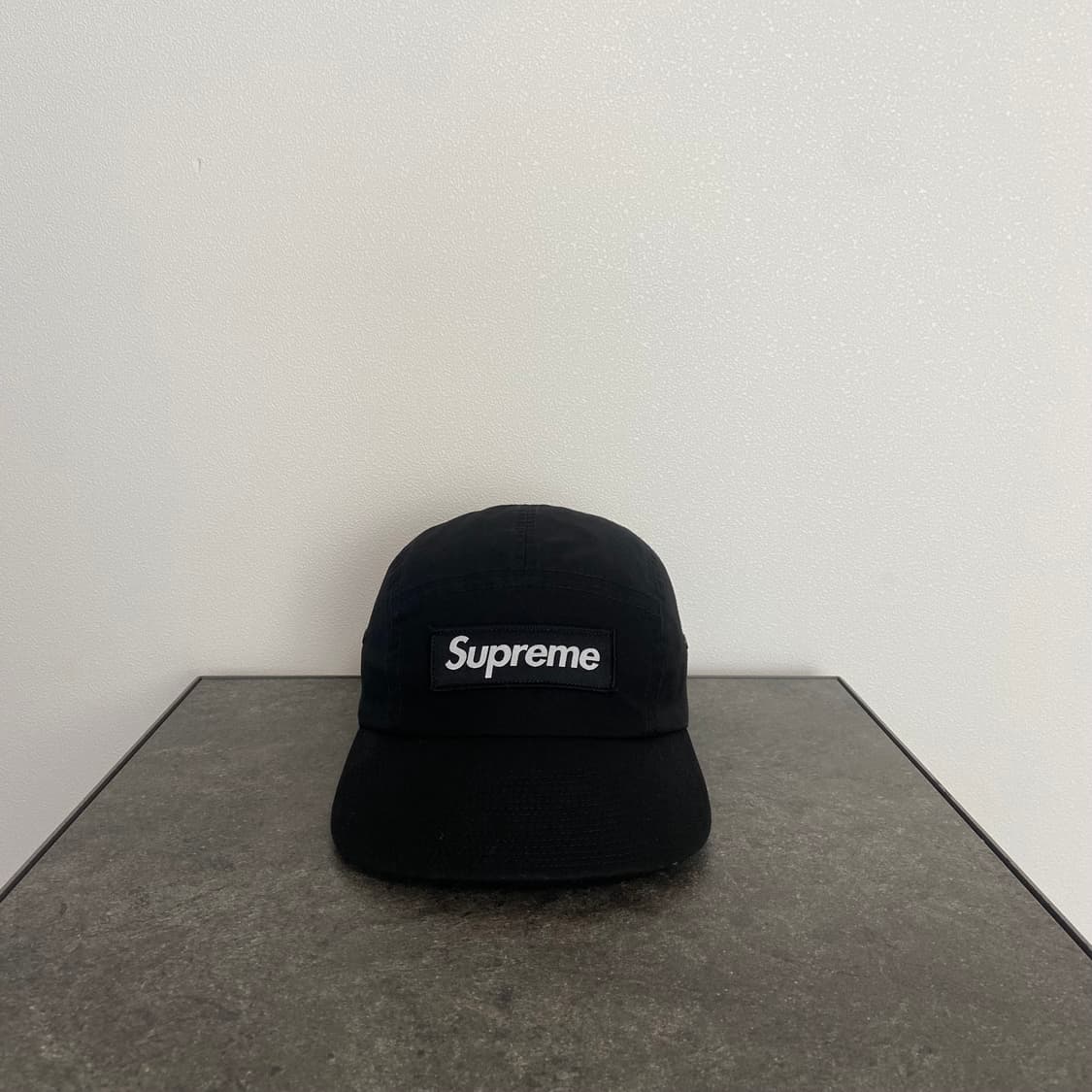 (OS) 슈프림 박스로고 캠프캡 모자 왁스드 코튼 블랙 상품이미지1