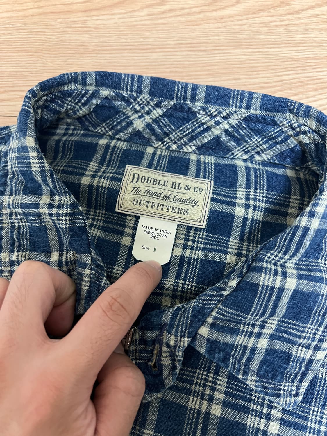 RRL 더블알엘 인디고 체크 리넨 코튼 자켓 M 린넨자켓 상품이미지4