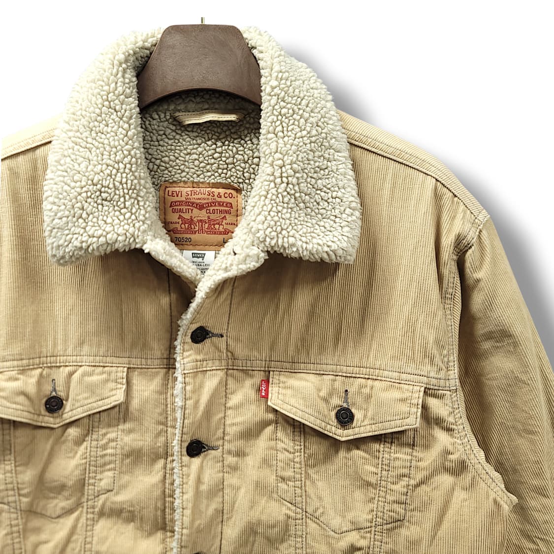 [L] 리바이스 카멜 코듀로이 쉐르파 트러커 자켓 상품이미지4