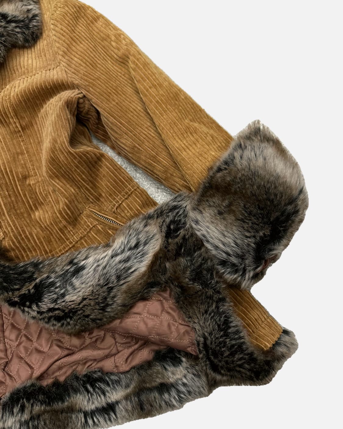 brown corduroy fur jacket 상품이미지3