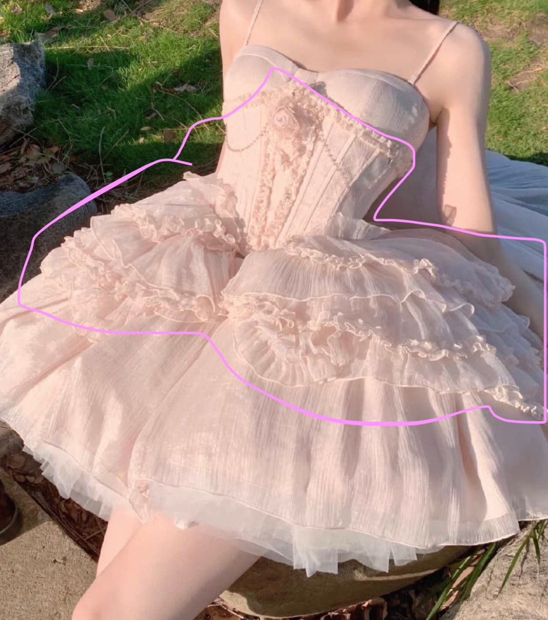 딸기우유 로리타 로즈 코르셋 히메갸루 상품이미지1