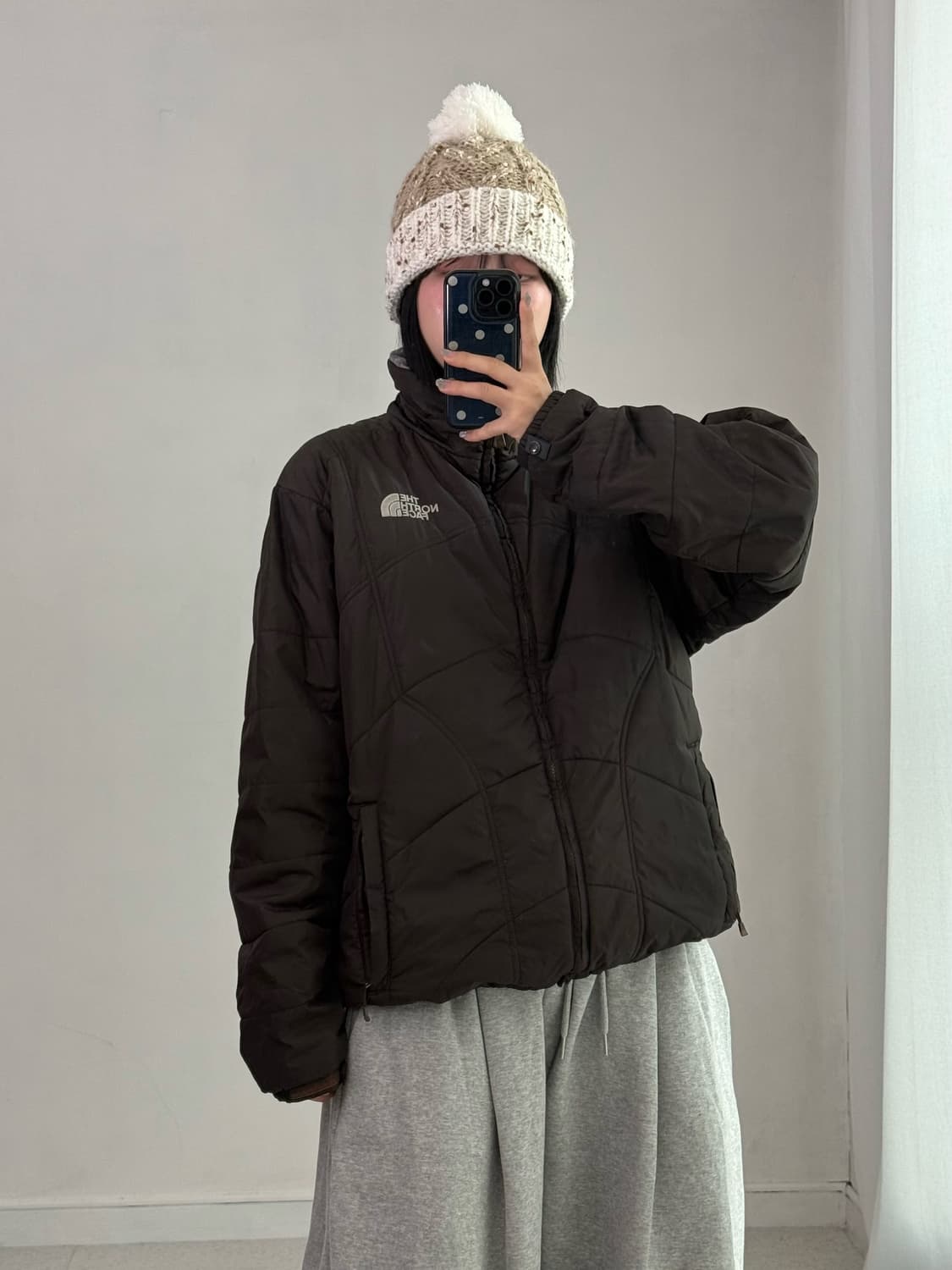 노스페이스 브라운 경량패딩 상품이미지2