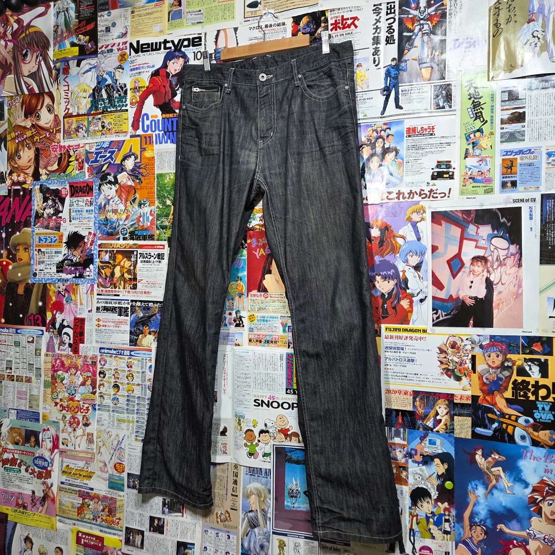 빈티지 락시크 지퍼 포켓 그레이 데님 팬츠 . 상품이미지6