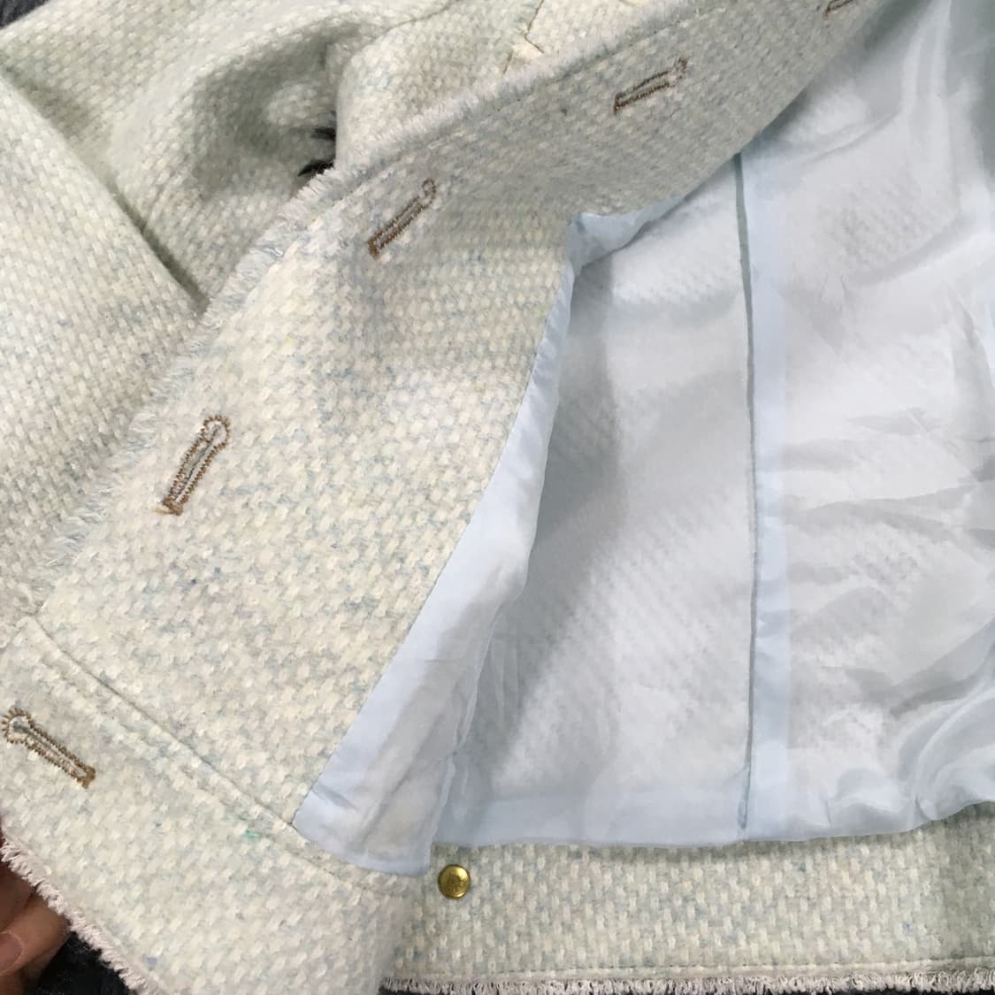 투티/0292 WHITE JOOLA JPN 일본 빈티지 여성 자켓 트위드 상품이미지5