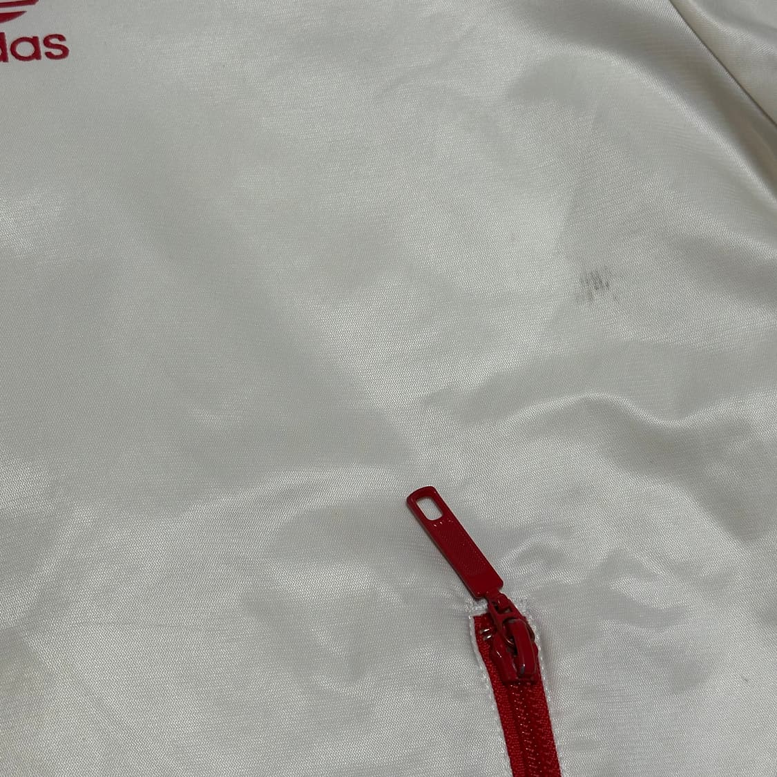 XL 아디다스 파이어버드 화이트 레드 삼선 자켓 상품이미지6
