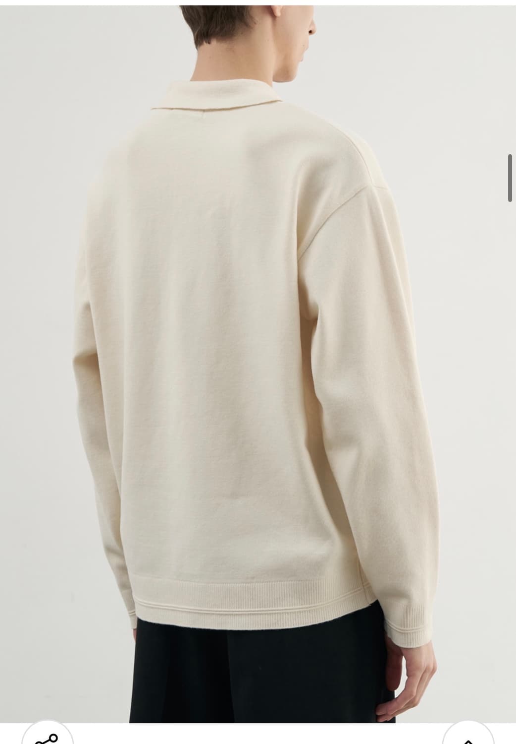 (새상품)(L) 드로우핏 PBT 카라 하프 집업 풀오버 니트 IVORY 상품이미지7